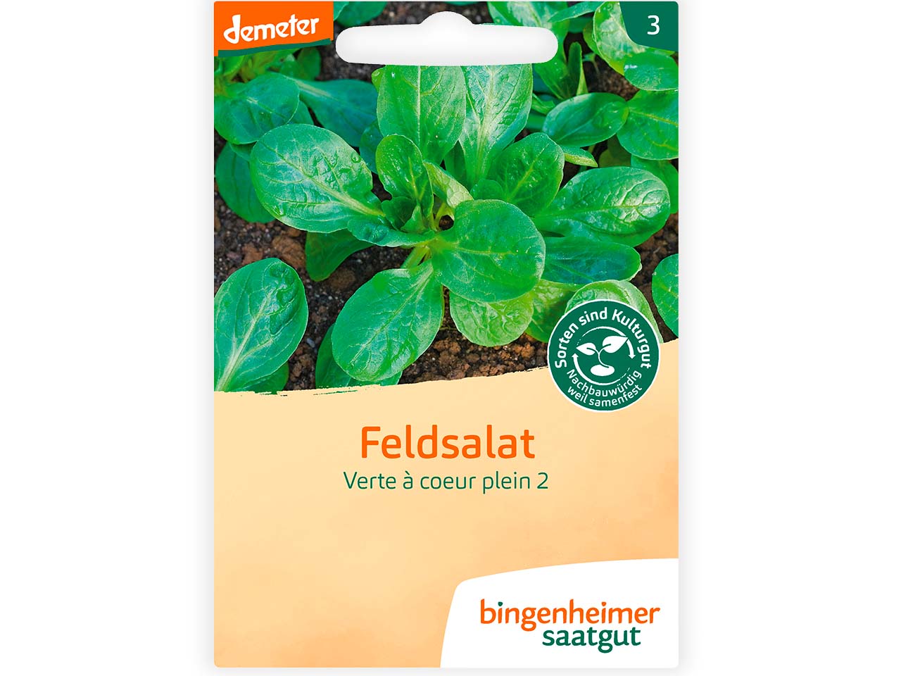 bingenheimer saatgut Bio-Samen Feldsalat "Verte à coeur plein 2", 1 Stk.