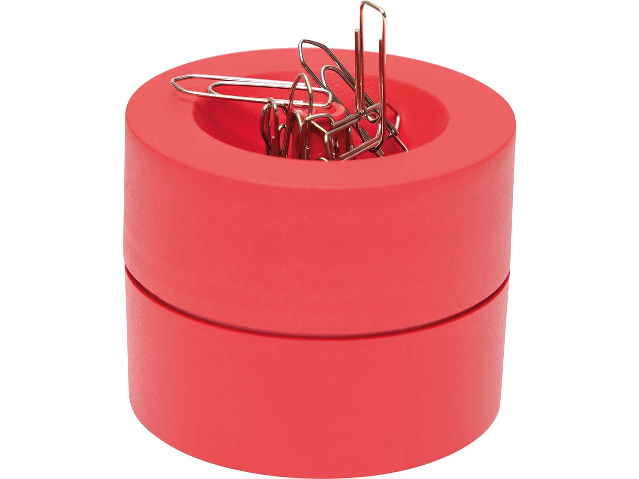 MAUL Klammerspender "MAULpro" inkl. 15 Büroklammern, rot