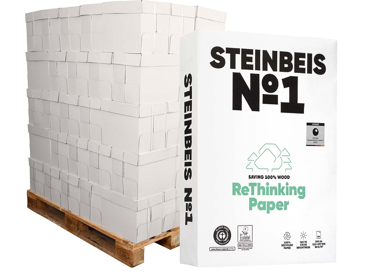300 x 500 Blatt Steinbeis Recycling Kopierpapier "ClassicWhite" DIN A4