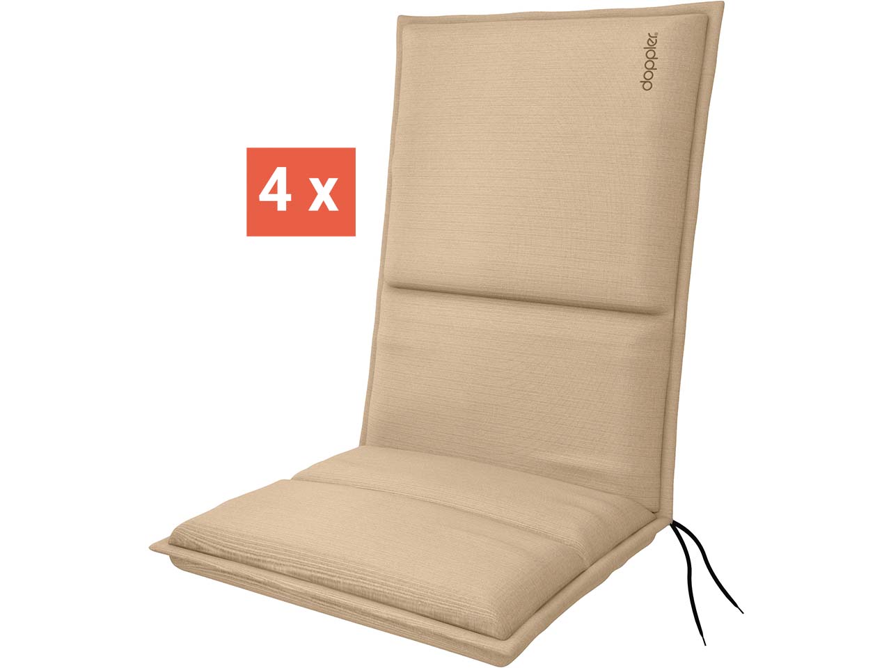 doppler Auflage "CITY" Midi, 4er-Pack, 110x48x6 cm, Polyester, sand