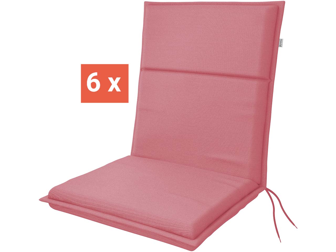 doppler Auflage "LIFE" für Niederlehner, 6er-Pack, 100x48x4 cm, Polyester, himbeer