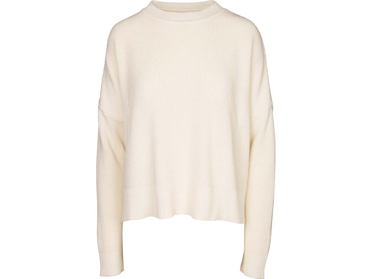 bleed Bio-Damen-Strickpullover "Lenis" weit geschnitten, weiß, Gr. M