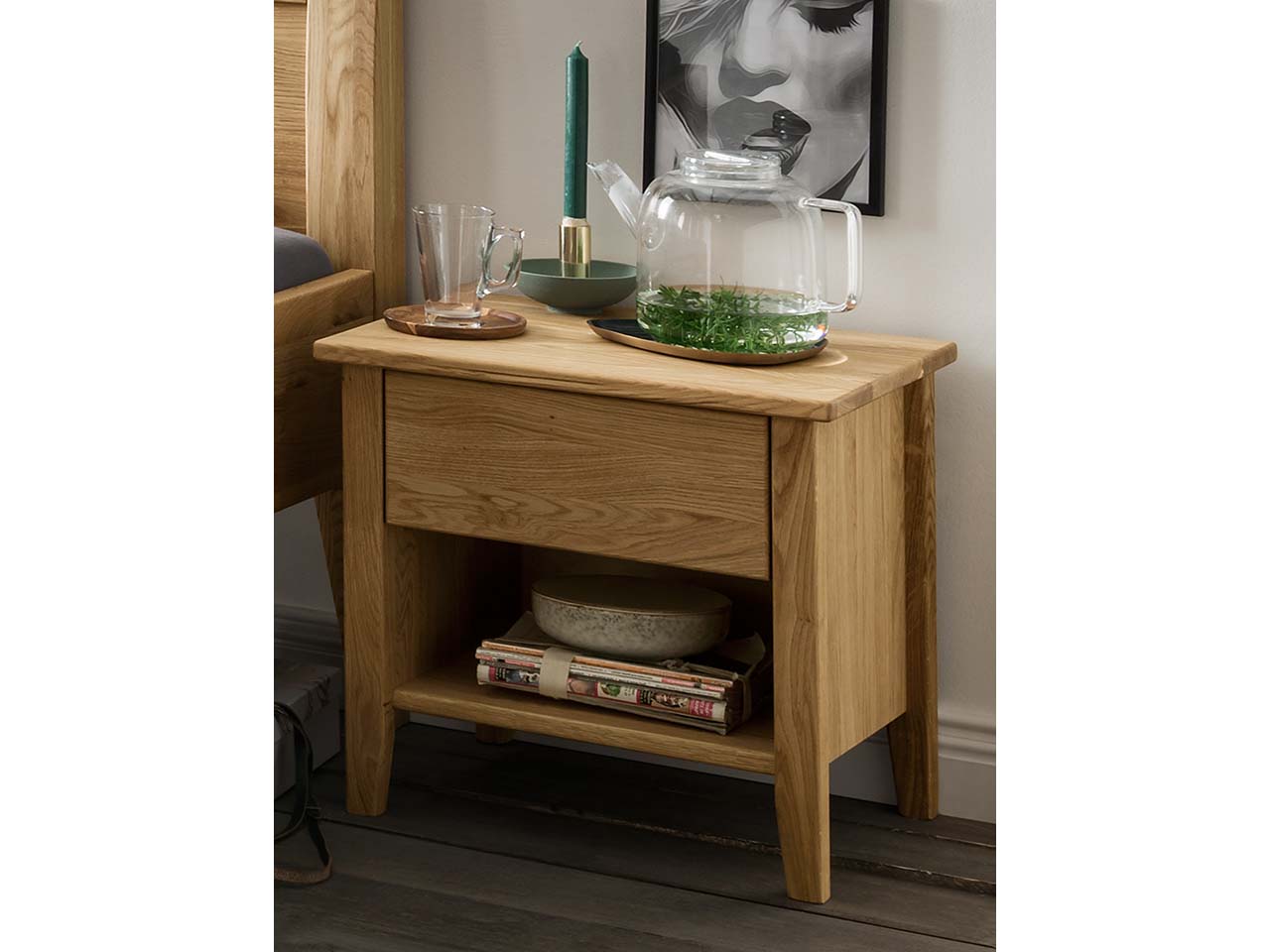 Forestales Nachttisch "Orlando IV" 1 Schublade, 1 Fach, Eiche