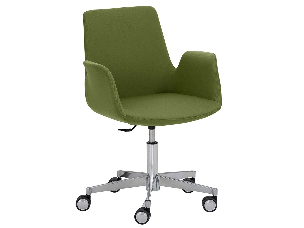 Besucherstuhl "2010" mit Aluminium-Fußkreuz, farngrün