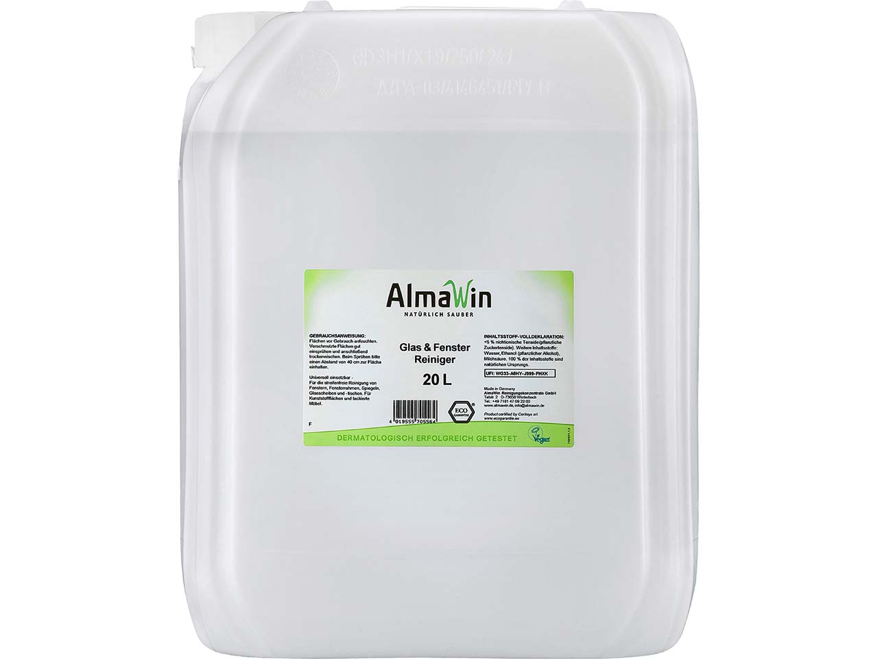AlmaWin Glasreiniger "Glas & Fenster" Kanister, 20 l, Nachfüllung