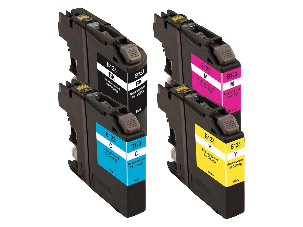 memo 4er-Set Tintenpatronen ersetzt Brother LC-123BK/C/M/Y schwarz, cyan, magenta, gelb