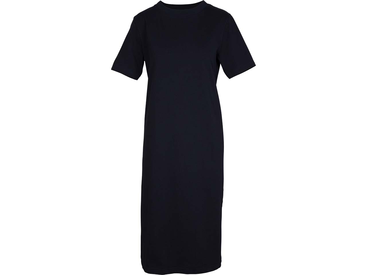 MELA Bio-Damen-Kleid "LATIKA" mit Beinschlitz aus Jersey, black, Gr. L