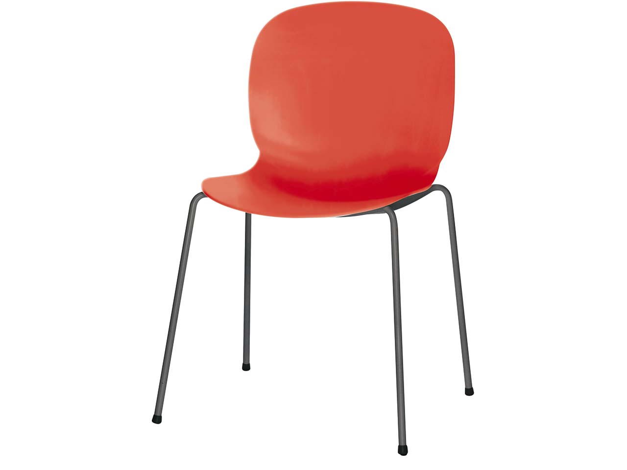 Stuhl "Noor" Gestell schwarz Schale rot