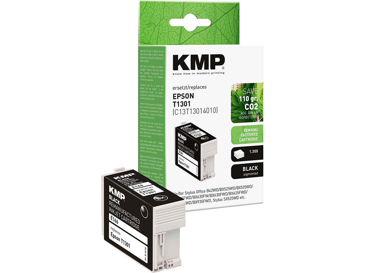 KMP Tintenpatrone ersetzt Epson T1301 schwarz