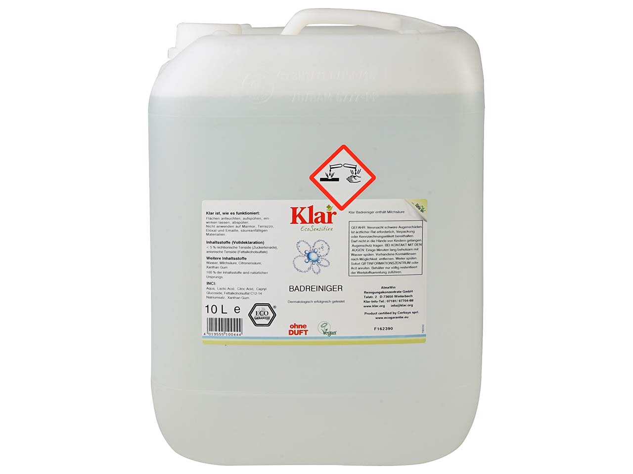 Klar Badreiniger "EcoSenstitive" 10 l, Nachfüllung