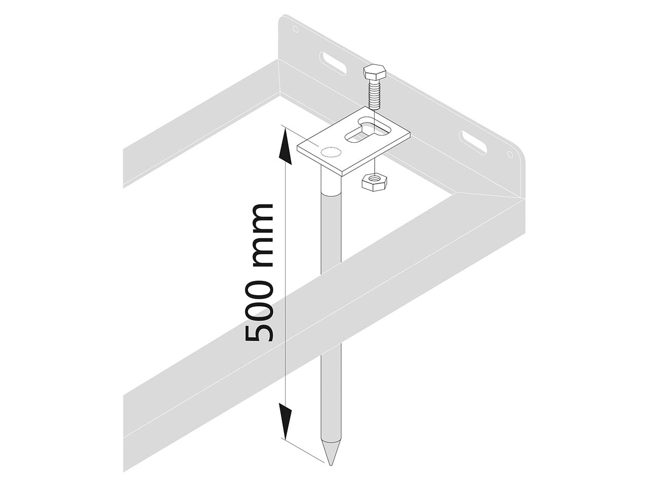 Bodenanker für Fahrradständer, 2 Stk., verzinkt