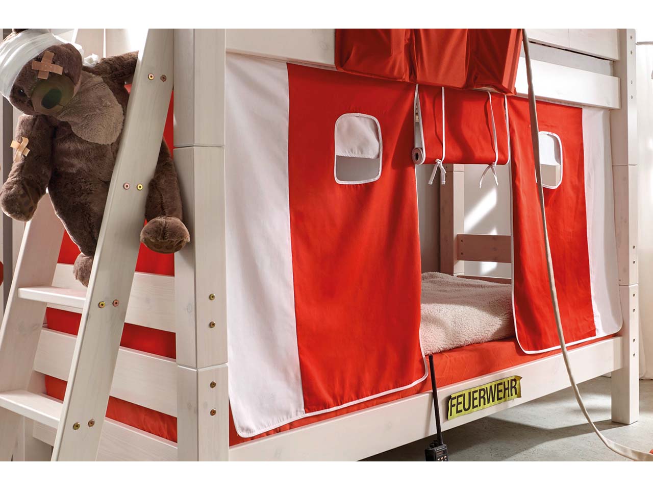 Vorhang "Infanskids" 4-teilig, für Hochbett "Infanskids" mittelhoch, Feuerwehr