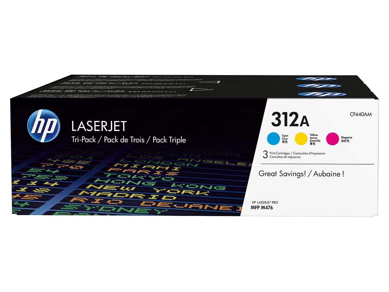 hp 3er Set Druckkassetten CF440AM, Nr. 312A cyan, magenta, gelb