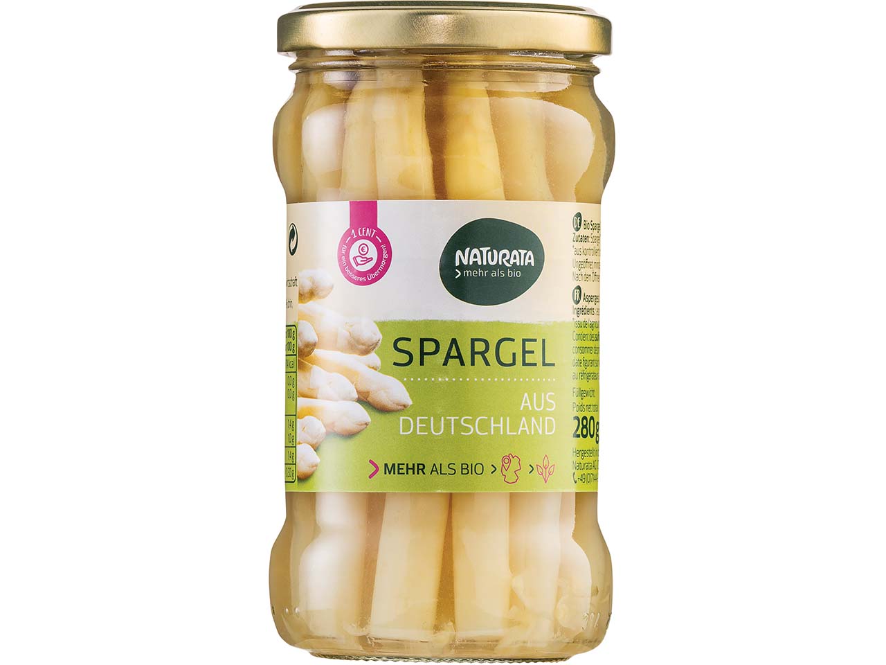 NATURATA Bio-Spargel, weiß, 280 g NATURATA Bio-Spargel, weiß, 280 g