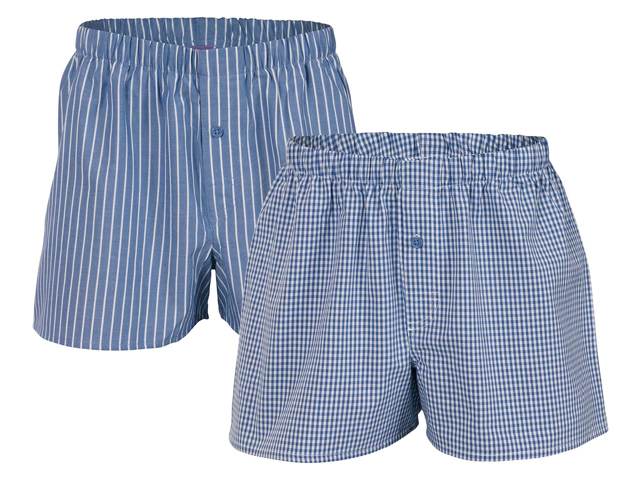 Living Crafts 2er-Pack Bio-Herren-Boxershorts "Gregor" blau, Gr. S