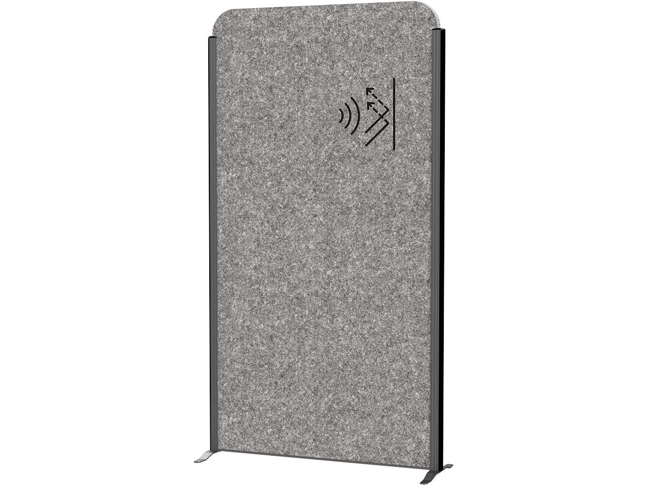 MAUL Stellwandsystem "MAULcocoon" anthrazit, Akustik 100 x 180 cm, Stand, dunkelgrau