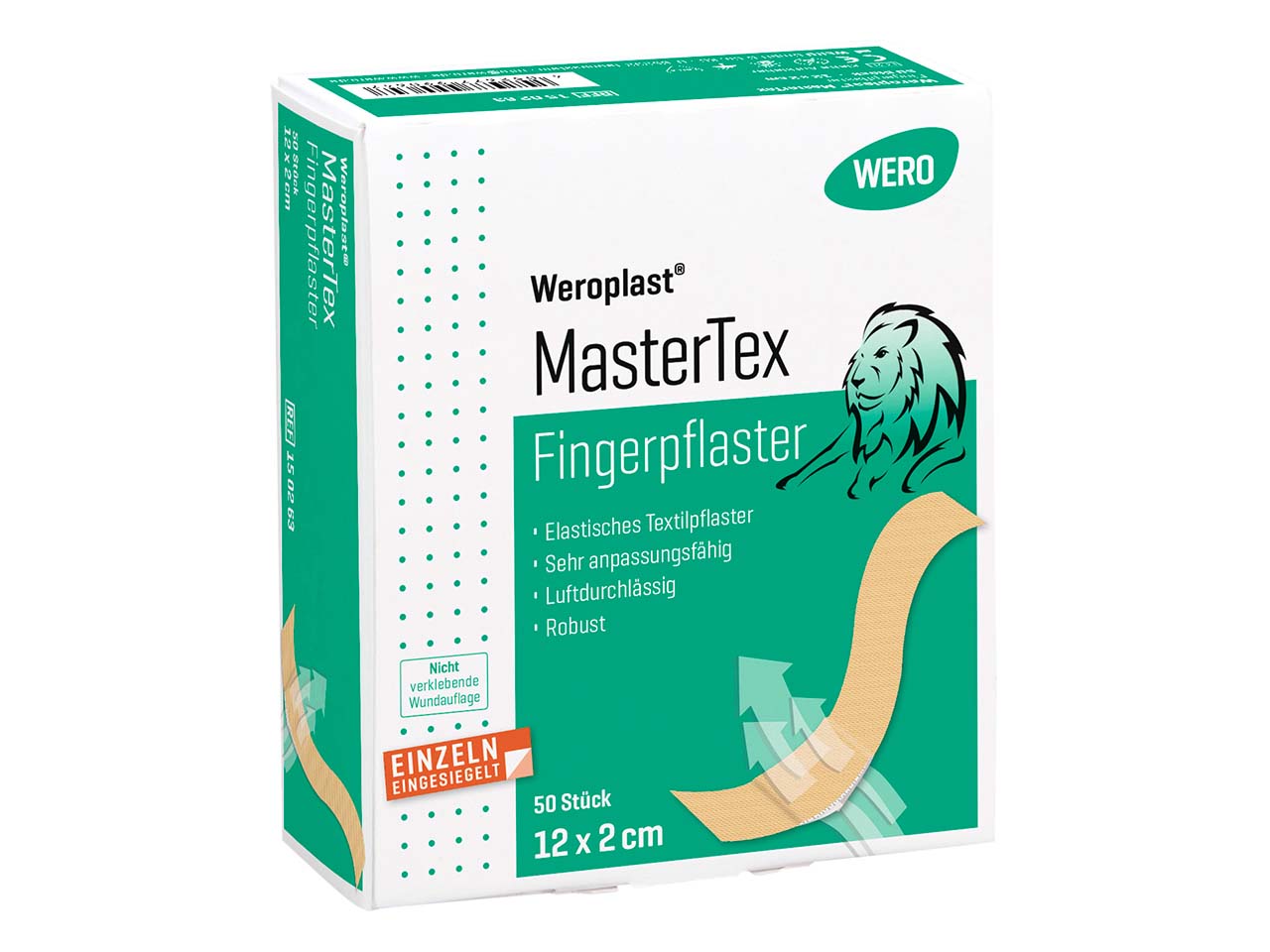 50 Stk. WERO Fingerpflaster "Weroplast MasterTex", elastisch 12 x 2 cm