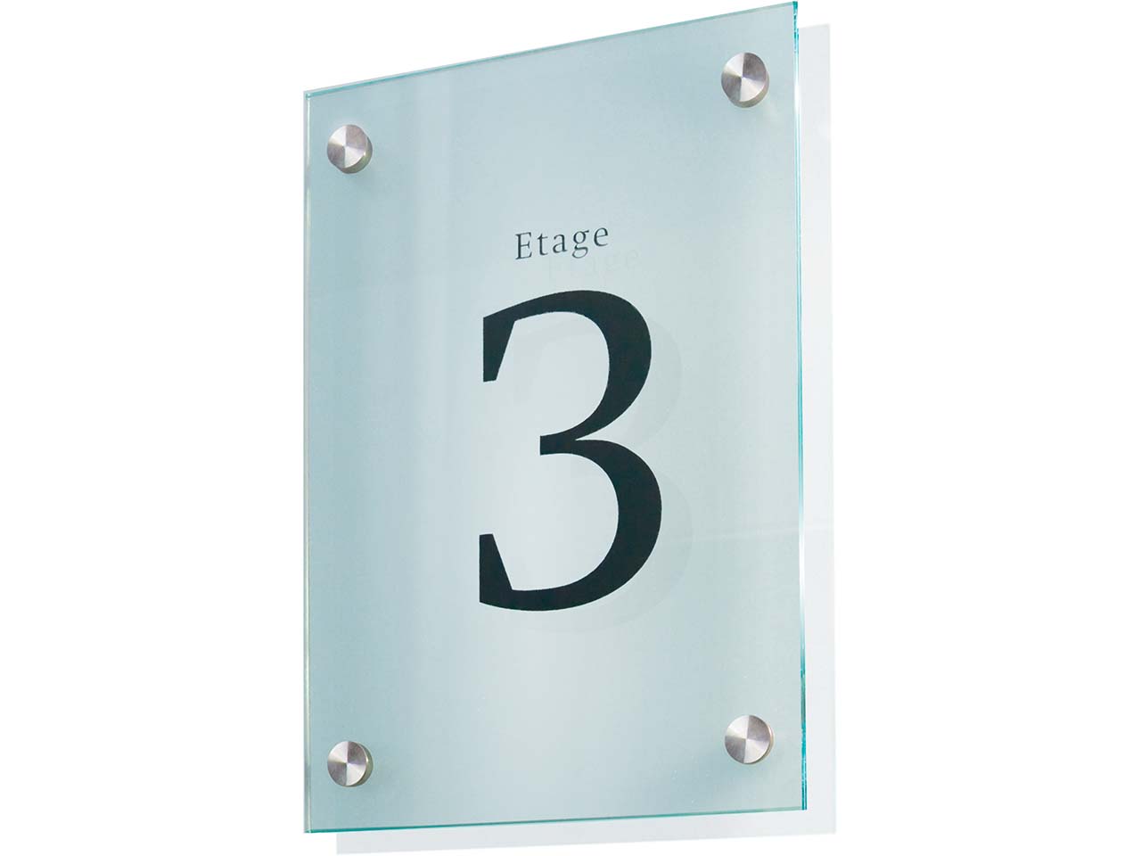 SignSystems Wandschild DIN A4 "Cristallo" 21 x 29,7 cm, 4 Halter, Ø 18 mm