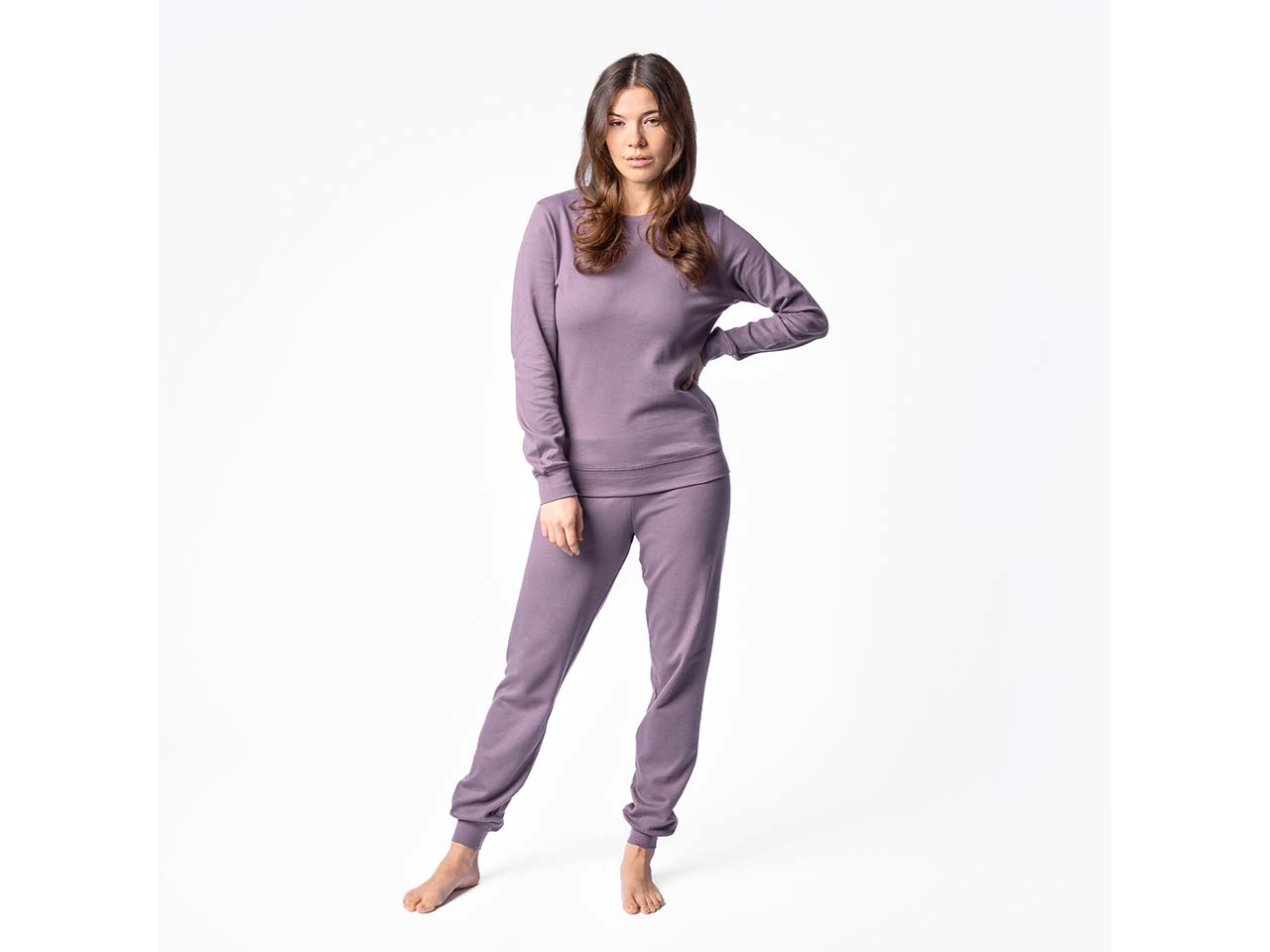 Living Crafts Bio-Damen-Schlafanzug 'BETTY', mauve, Gr. M