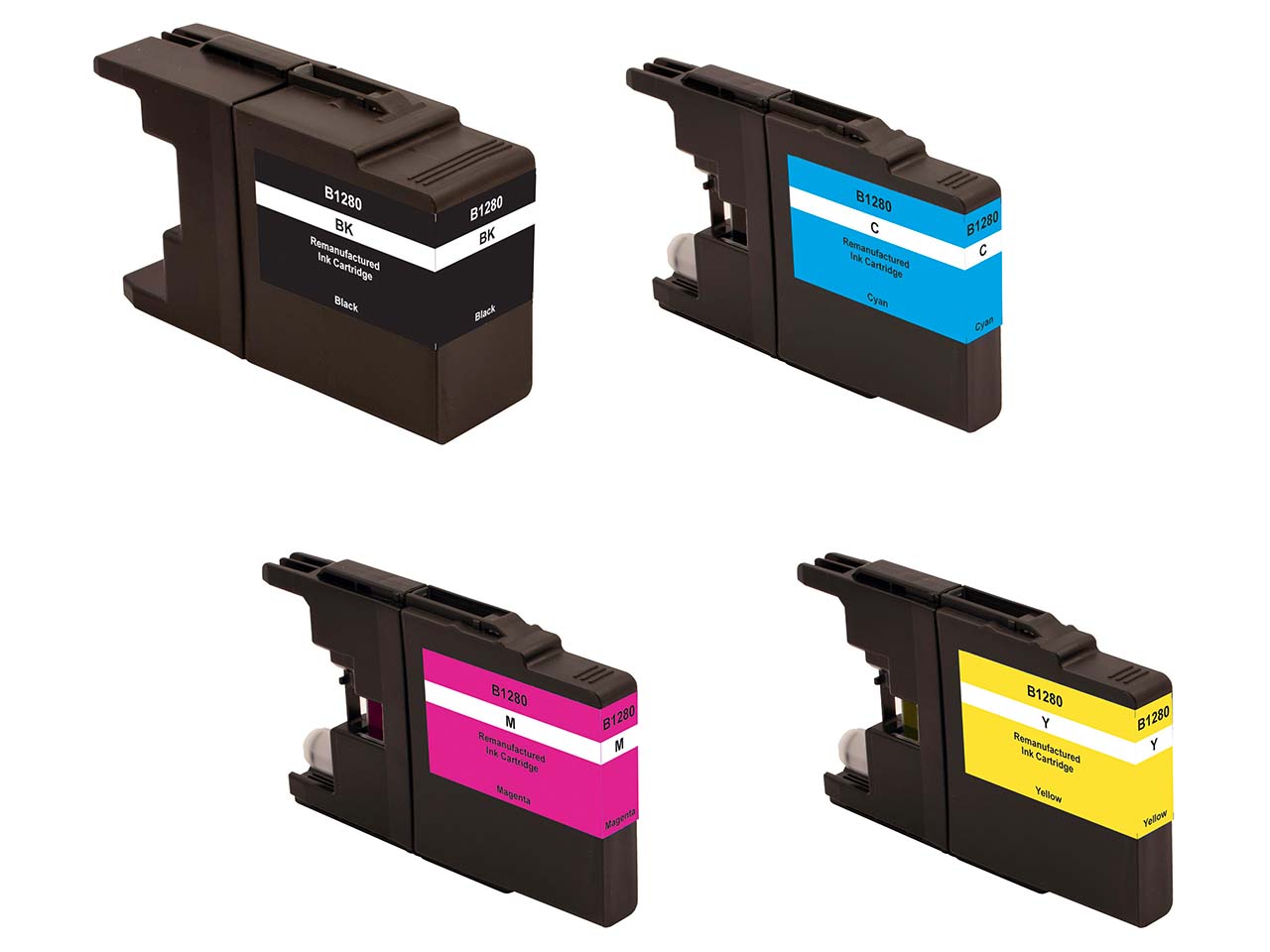 memo 4er-Set Tintenpatronen ersetzt Brother LC-1280BK/C/M/Y schwarz, cyan, magenta, gelb