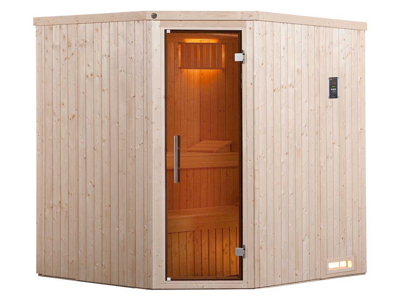 weka Elementsauna "Kiruna 2" mit Glastür, inkl. 4,5 kW Saunaofen "Klassik"