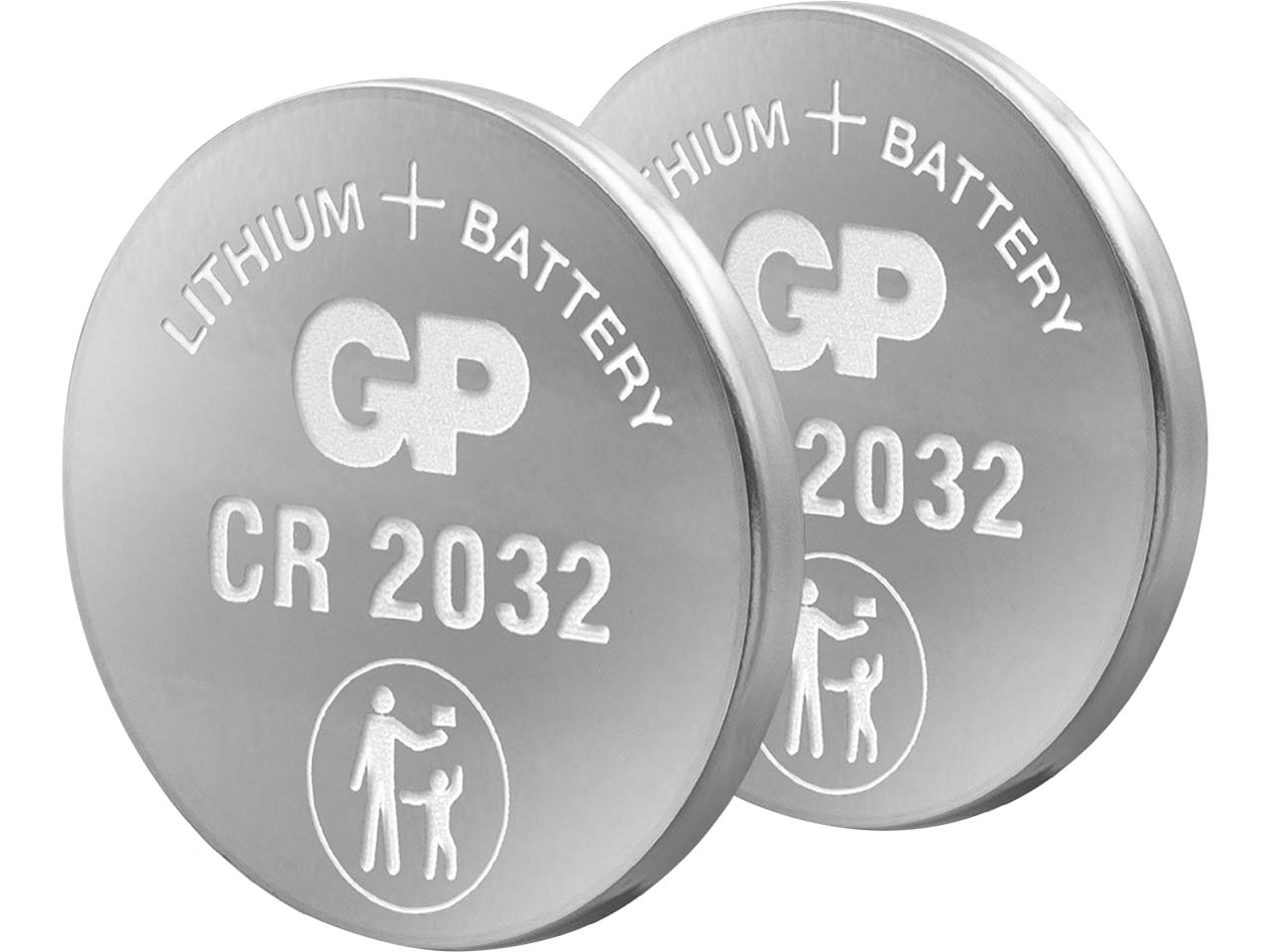 GP Battery Lithium-Knopfzelle "CR2032", 3V, 2 Stk.
