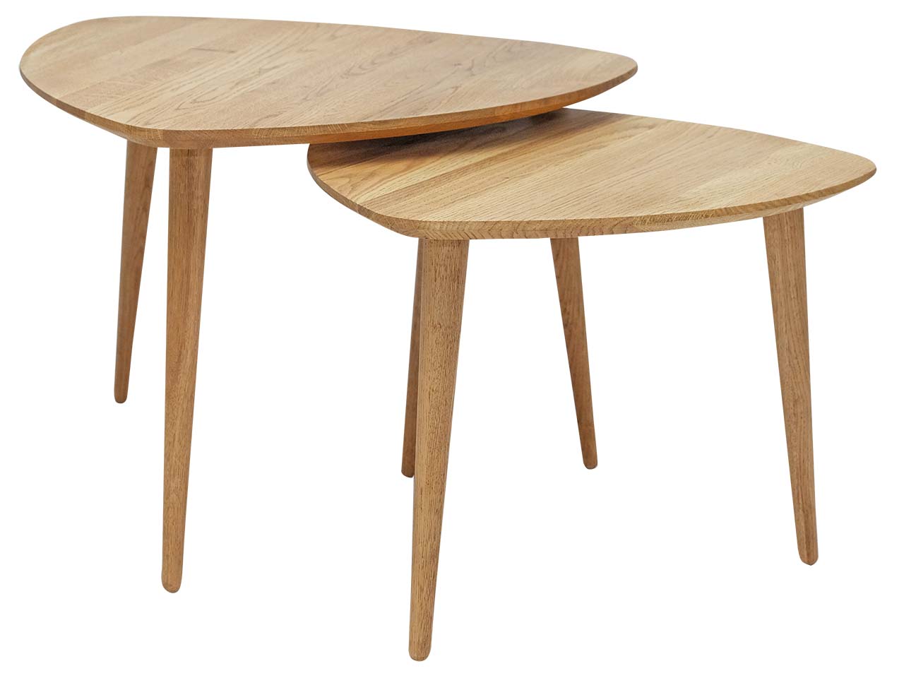 2er-Set Beistelltisch 'Nico', Wildeiche