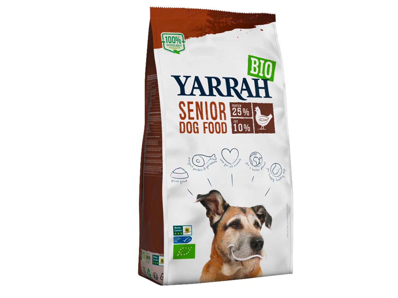 YARRAH Bio-Trockenfutter für Senior Hunde, Huhn, 2 kg