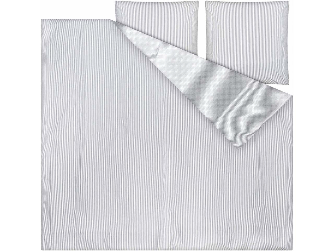 MELA Bio-Bettwäsche "MAJULI STRIPES" aus Perkal, 3-tlg., 240x220/80x80 cm, blau/natur