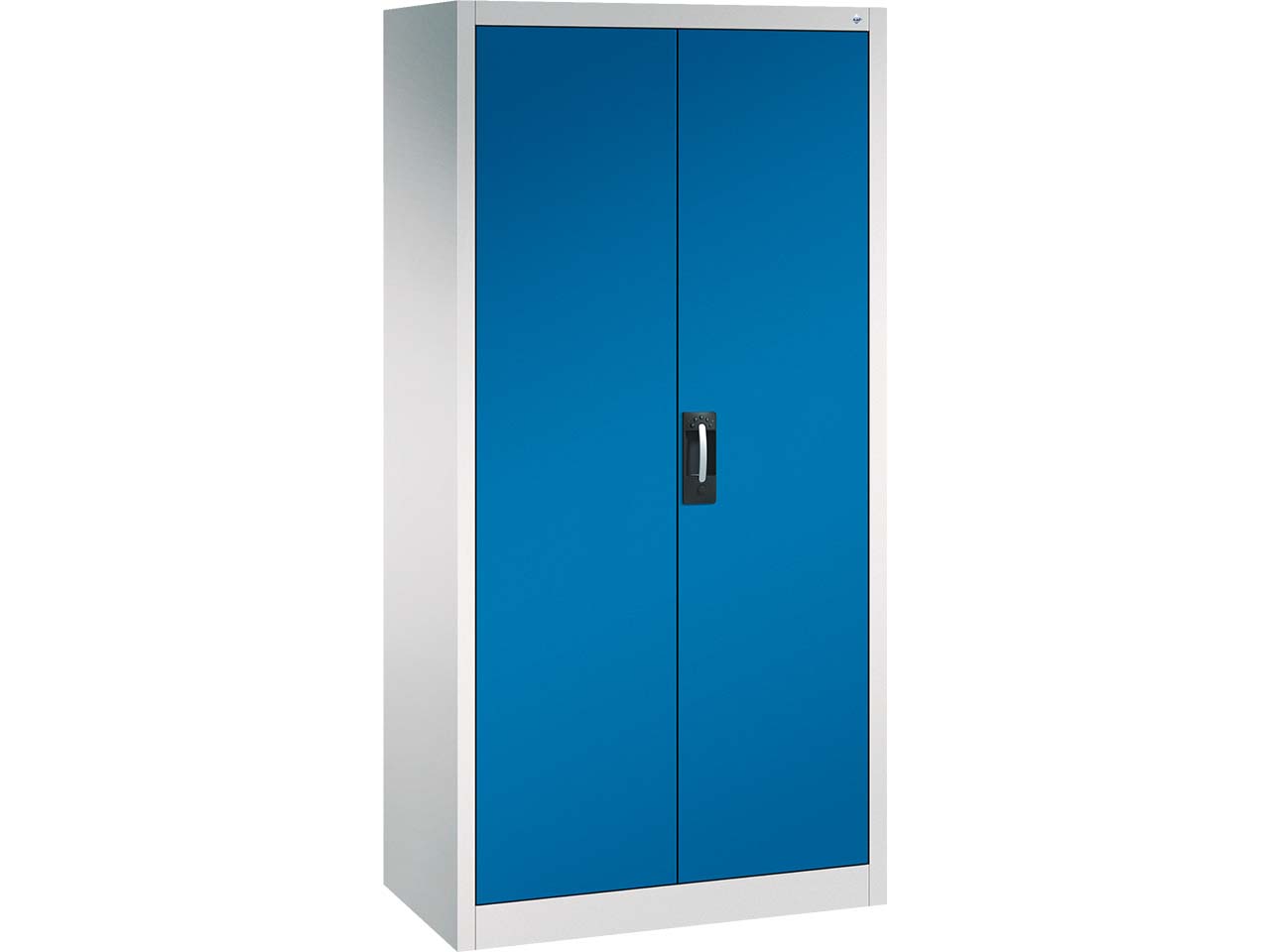 C+P Stahlschrank mit Flügeltüren "Acurado" H1950xB930xT500 mm, Lichtgrau/Enzianblau