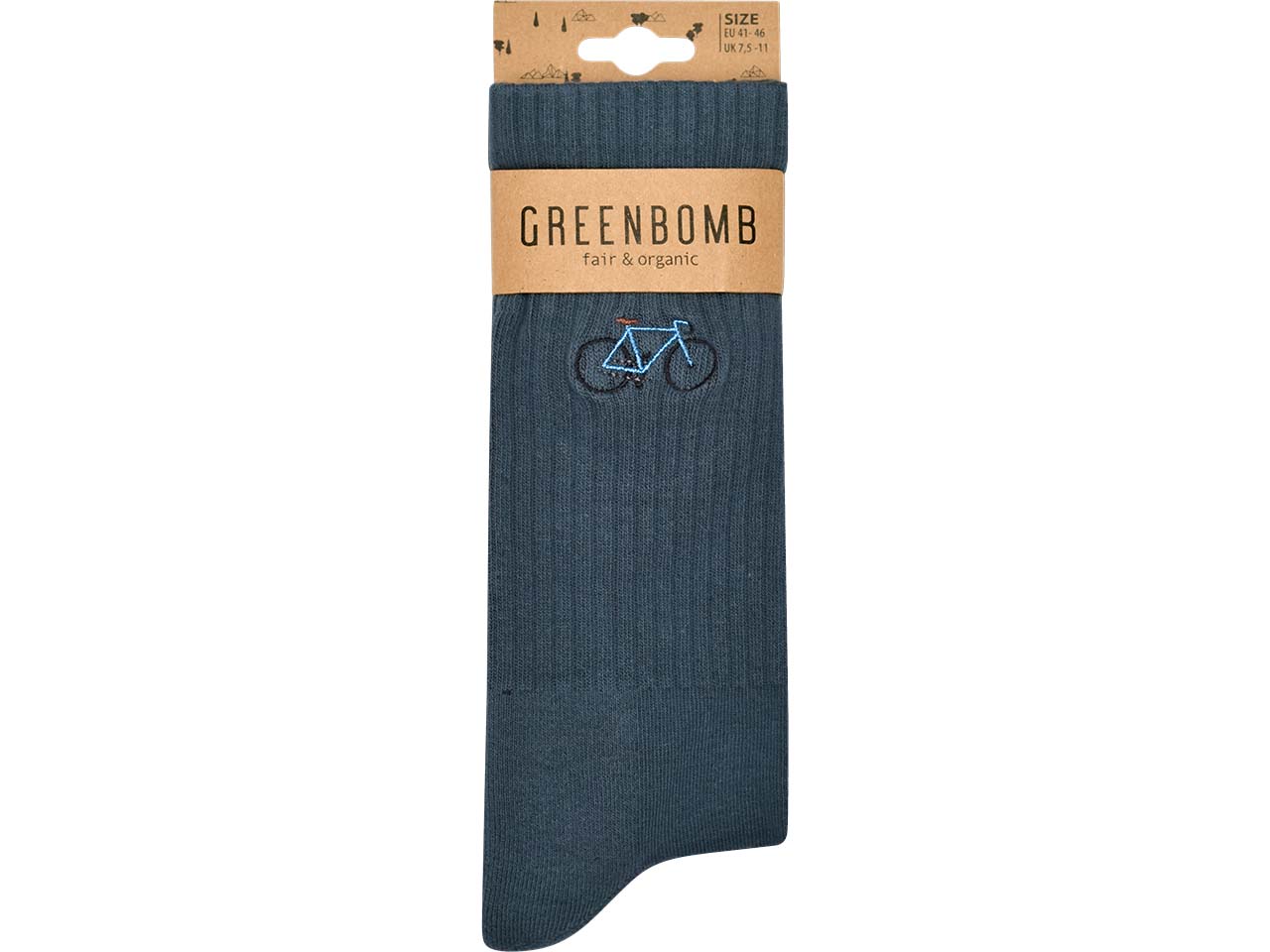 GREENBOMB Bio-Socken "Bike Vintage", blue stone, Gr. 37/40