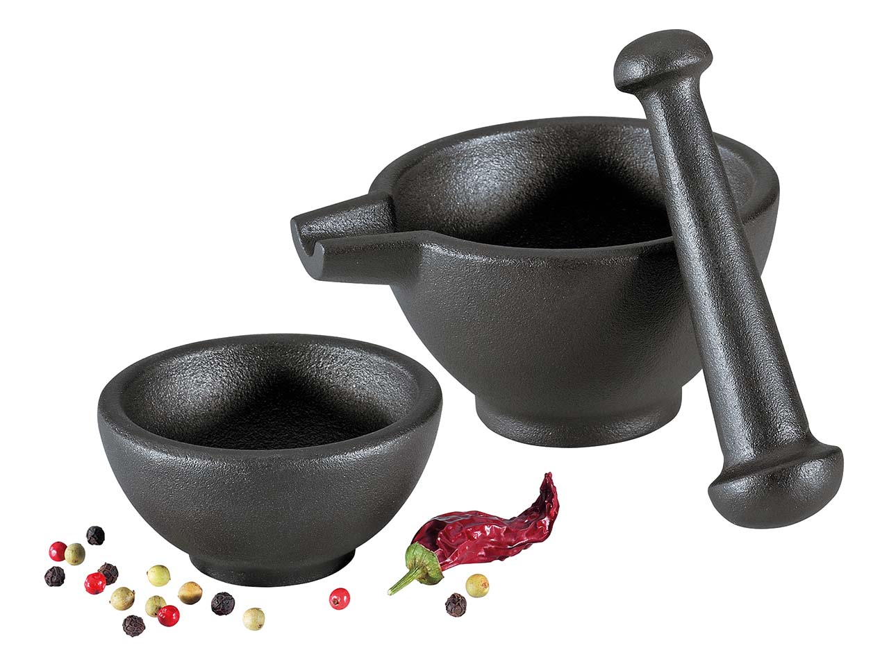 Zassenhaus Mörser-Set, 3-tlg., aus Gusseisen