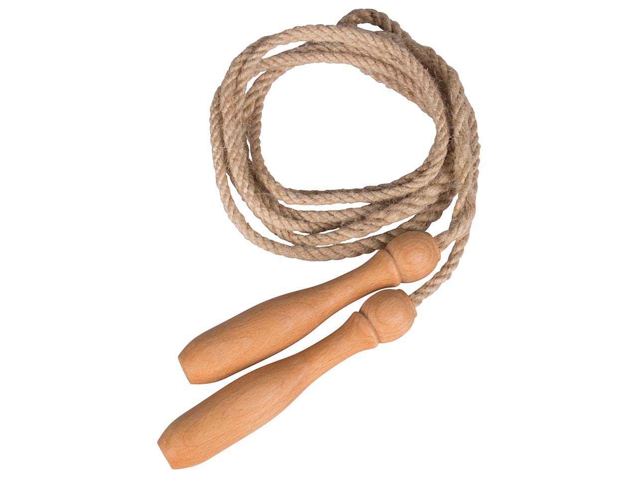 Springseil 250 cm aus Jute, Griff Buche natur gewachst, FSC-zertifiziert