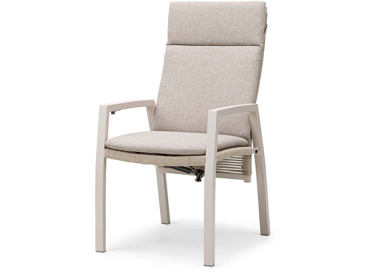 2er-Set Gartensessel "Palazzo" verstellbar, Alu, Seilrücken, Olefin, sand