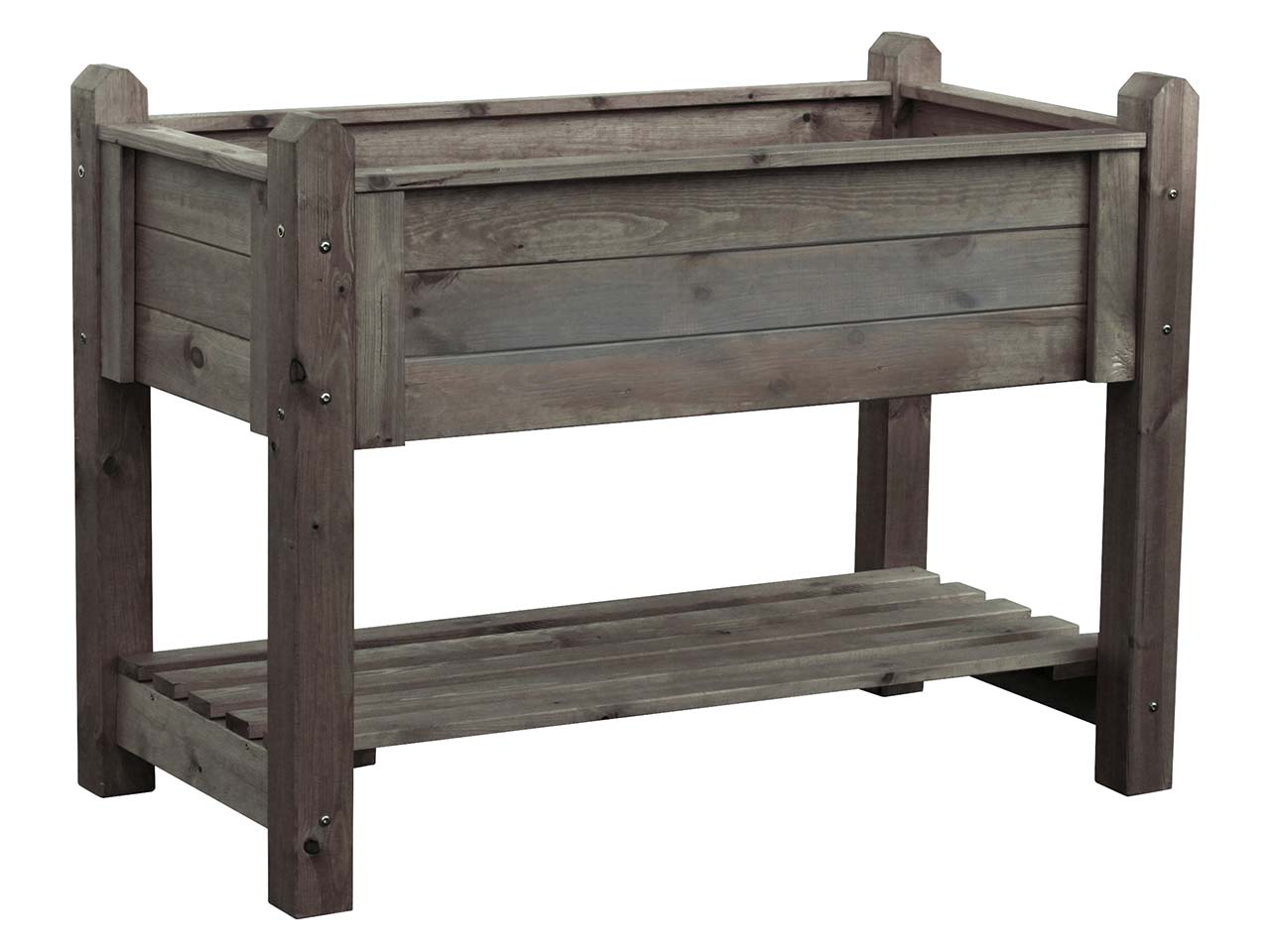 Kräuterbeet mit Ablage, groß, B 114 x T 60 x H 84,5 cm, Kiefer grau