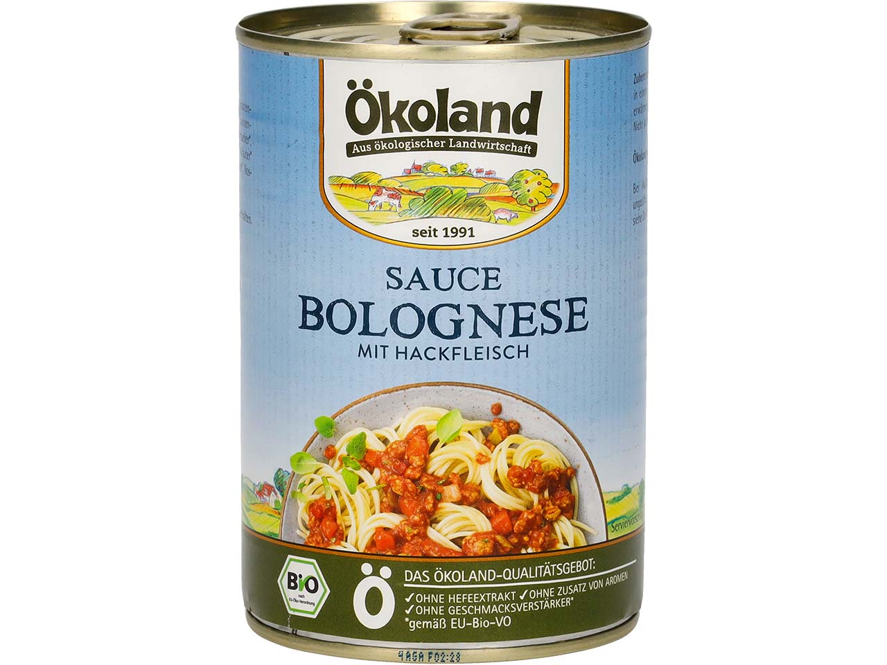 Ökoland Bio-Sauce Bolognese mit Hackfleisch, 400 g