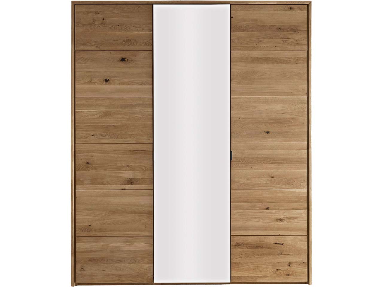 Kleiderschrank "Bolle" 3-türig mit Glas, weiß