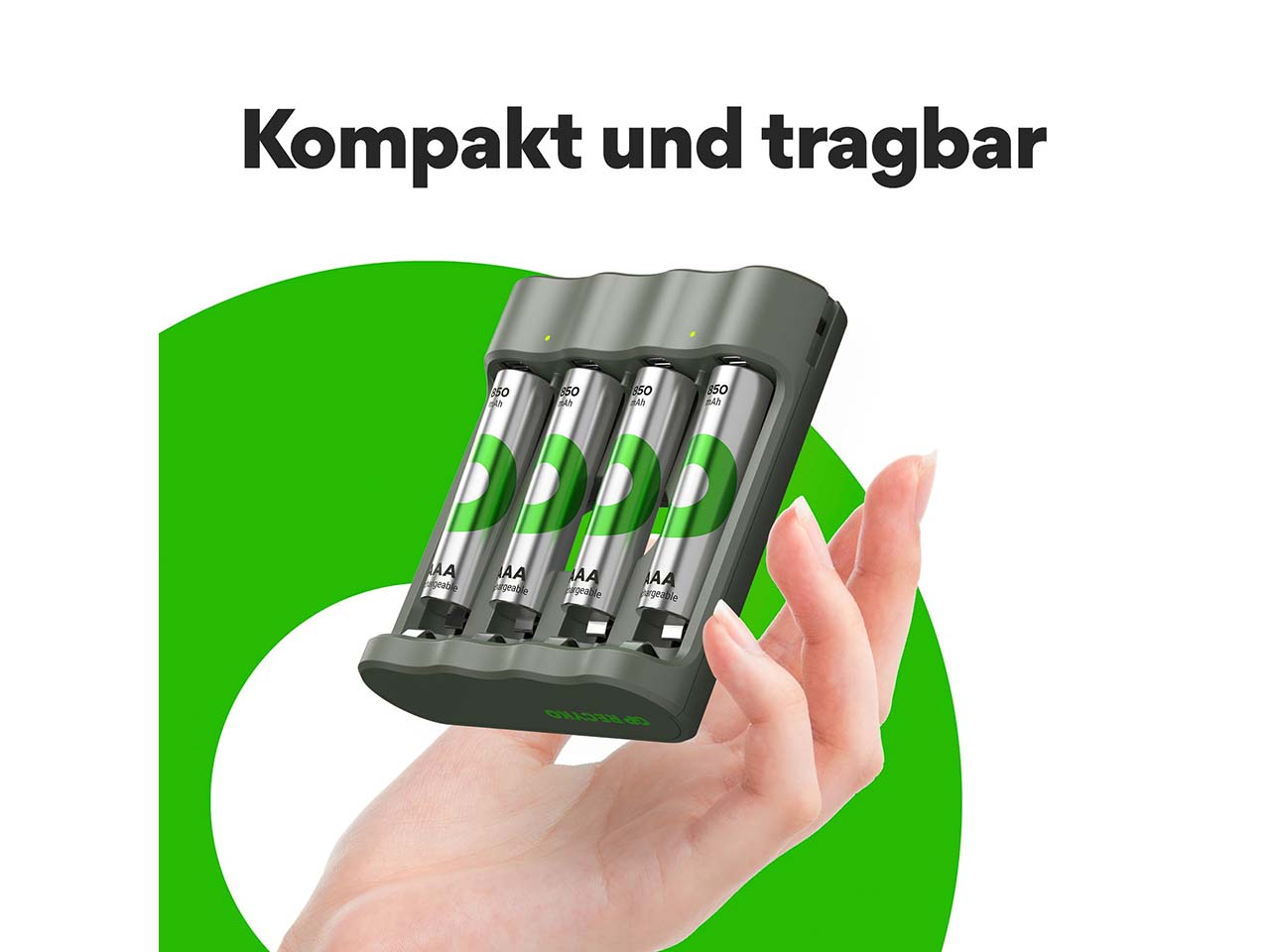 GP Battery USB Ladegerät "B441U" inkl. 4 x AAA mit je 850 mAh