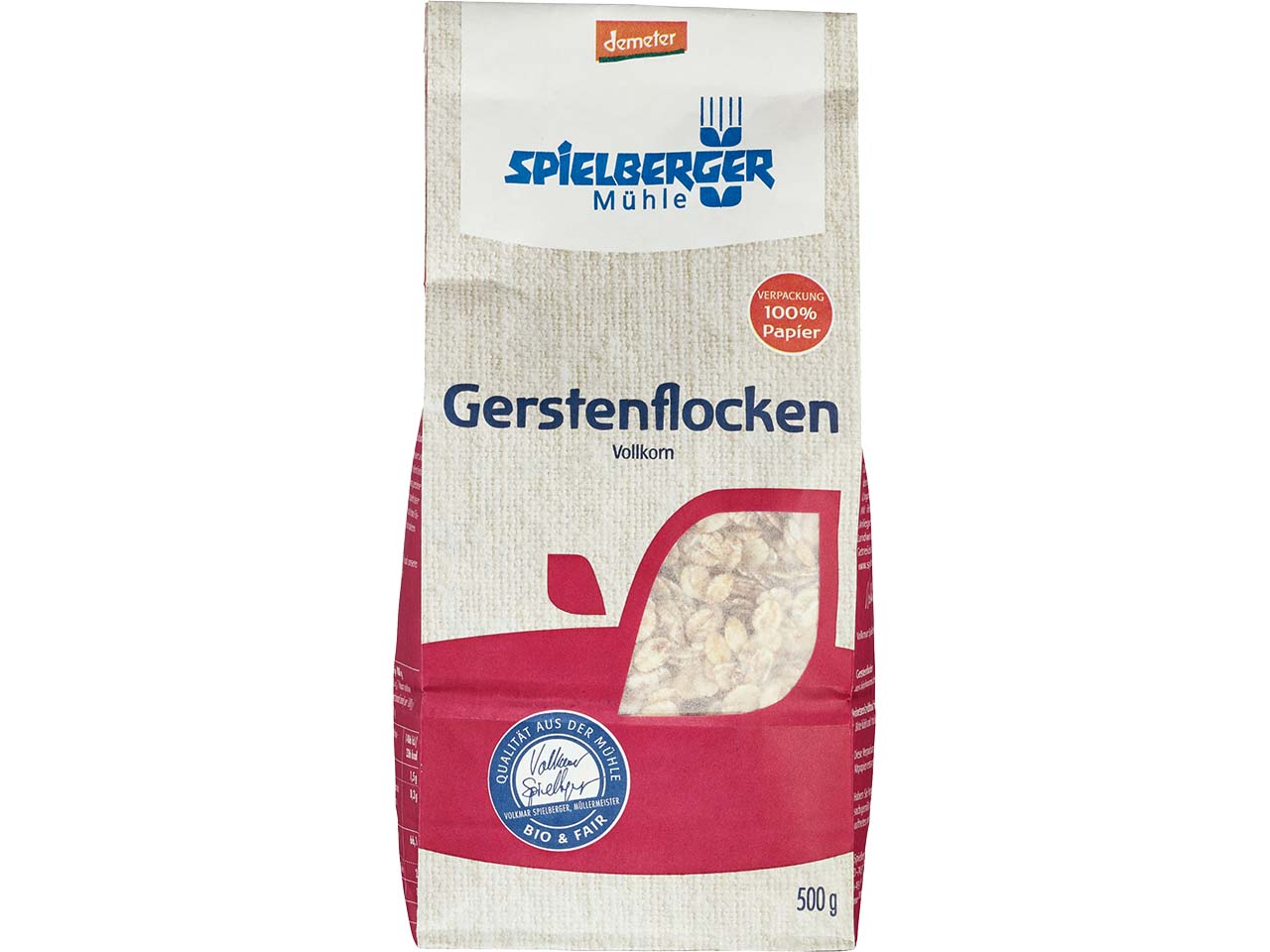 Spielberger Mühle Bio-Gerstenflocken Vollkorn, 500 g