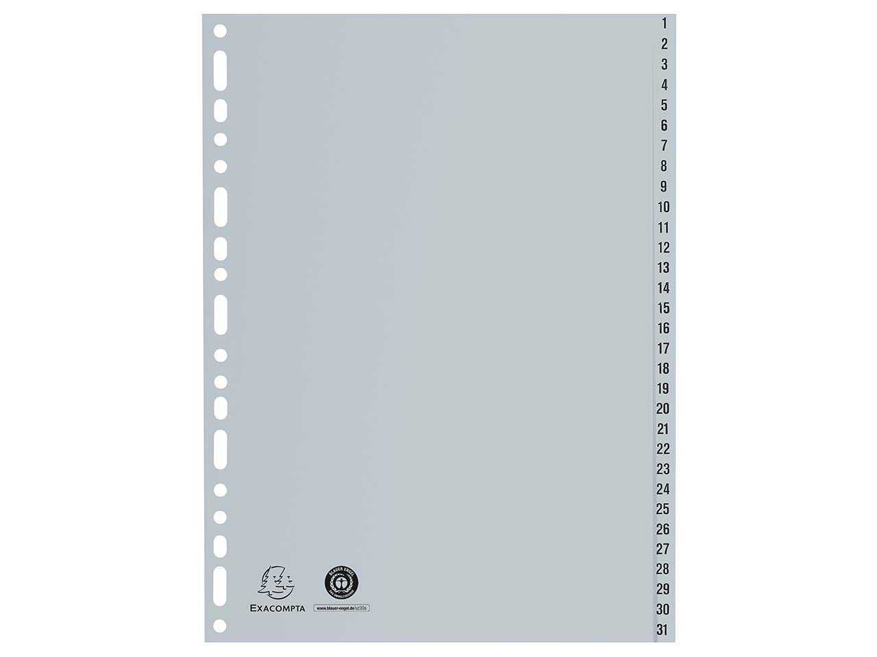 Exacompta Register aus Recyclingkunststoff 31-teilig, DIN A4