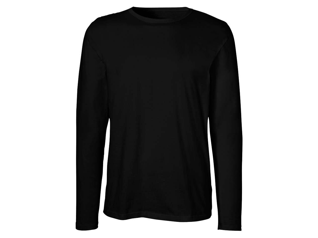 Neutral Bio-Herren-Langarmshirt mit Rundhalsaussschnitt schwarz, Gr. M