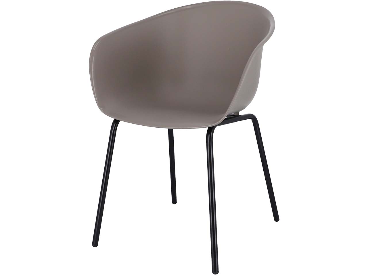 Jan Kurtz 2 Besucherstühle "Mato" Gestell Stahlrohr schwarz, Sitzschale Polypropylen taupe