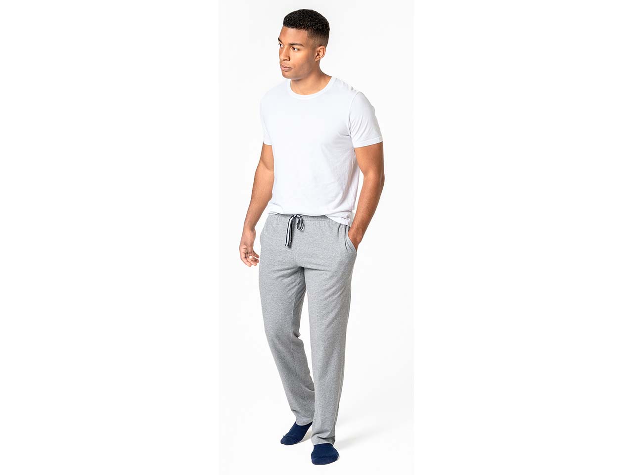 Living Crafts Bio-Herren-Jogginghose 'ANSGAR' mit Seitentaschen, grey melange, Gr. XL