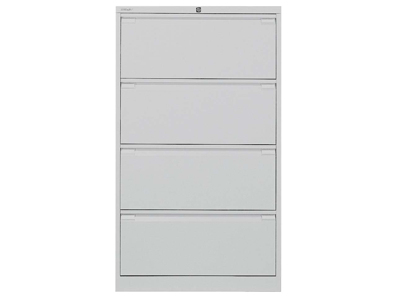 Bisley Registraturschrank lichtgrau 4 Schubladen 2-bahnig RAL 7035