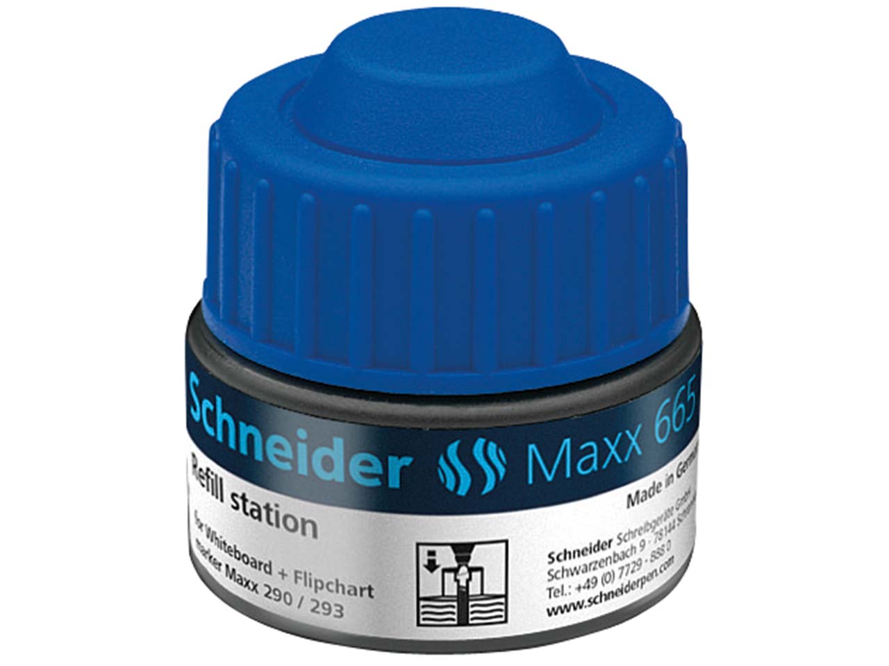 Schneider Nachfülltinte 665 für Whiteboard- und Flipchart-Marker "Maxx 290/293" blau