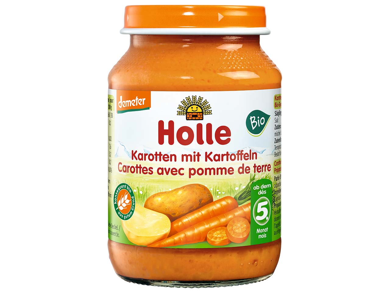 Holle Bio-Karotten mit Kartoffeln, ab 5. Monat, Beikost, 190 g