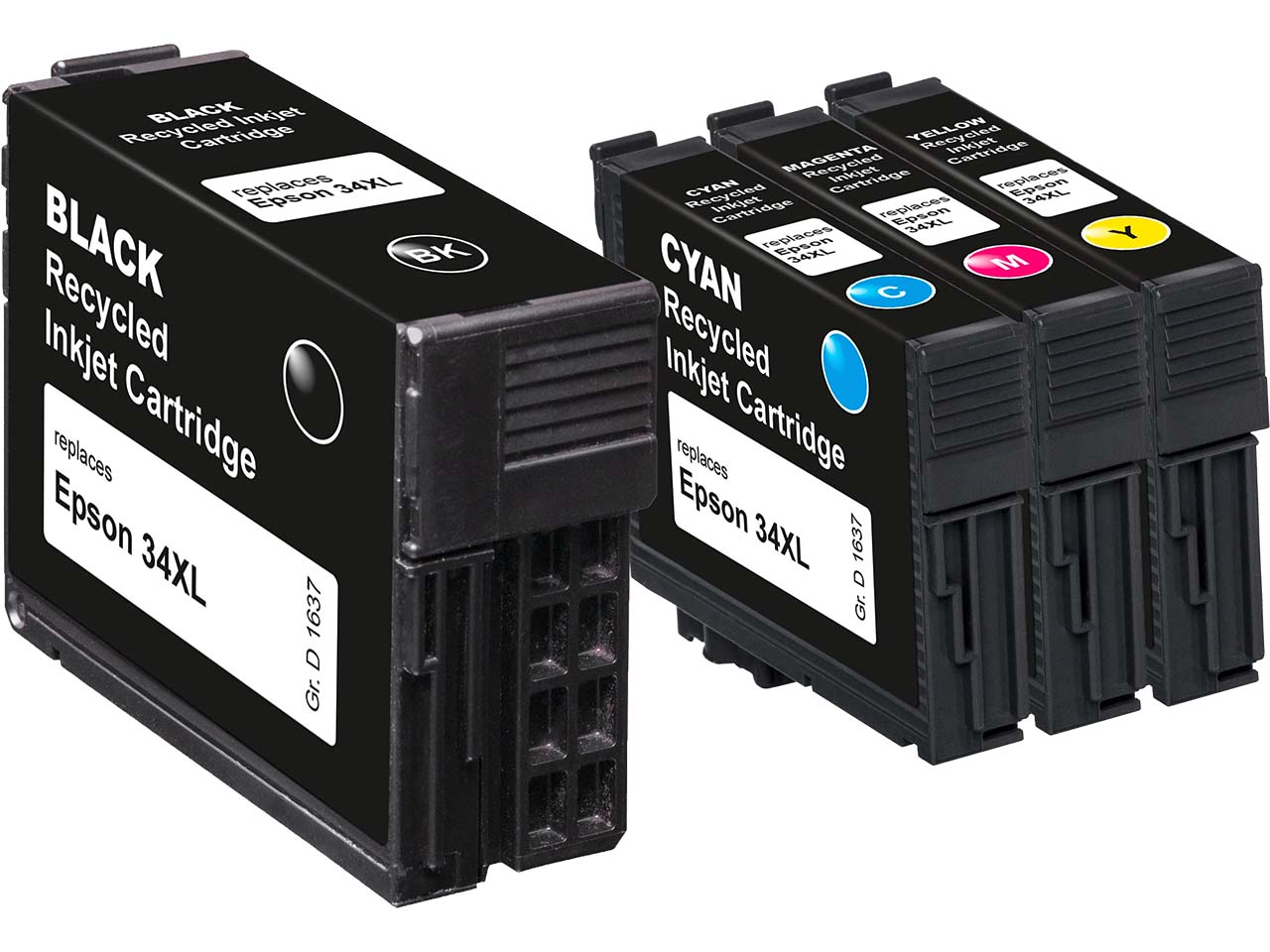 memo 4er Set Tintenpatronen ersetzt Epson 34XL schwarz, cyan, magenta, gelb