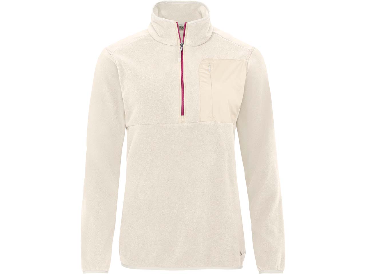 VAUDE Damen-Halfzip-Fleece-Pullover 'Rosemoor II' mit Brusttasche, ecru uni, Gr. 40