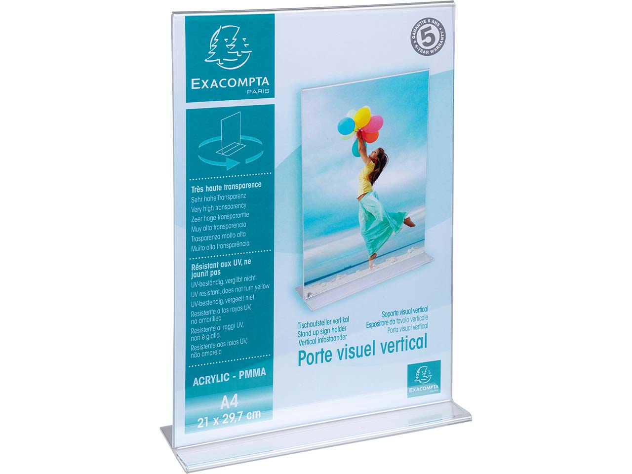 Exacompta Tischaufsteller gerade "Exacryl" aus PMMA, vertikal, DIN A4