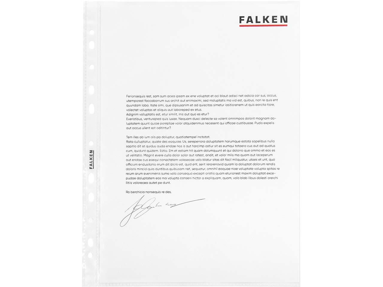 FALKEN Prospekthüllen genarbt, DIN A4, 60µ, 100 Stk.